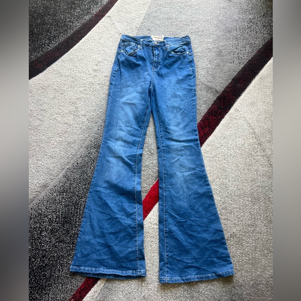 Altar’d State Rainbow High Rise Flared Leg Jeans